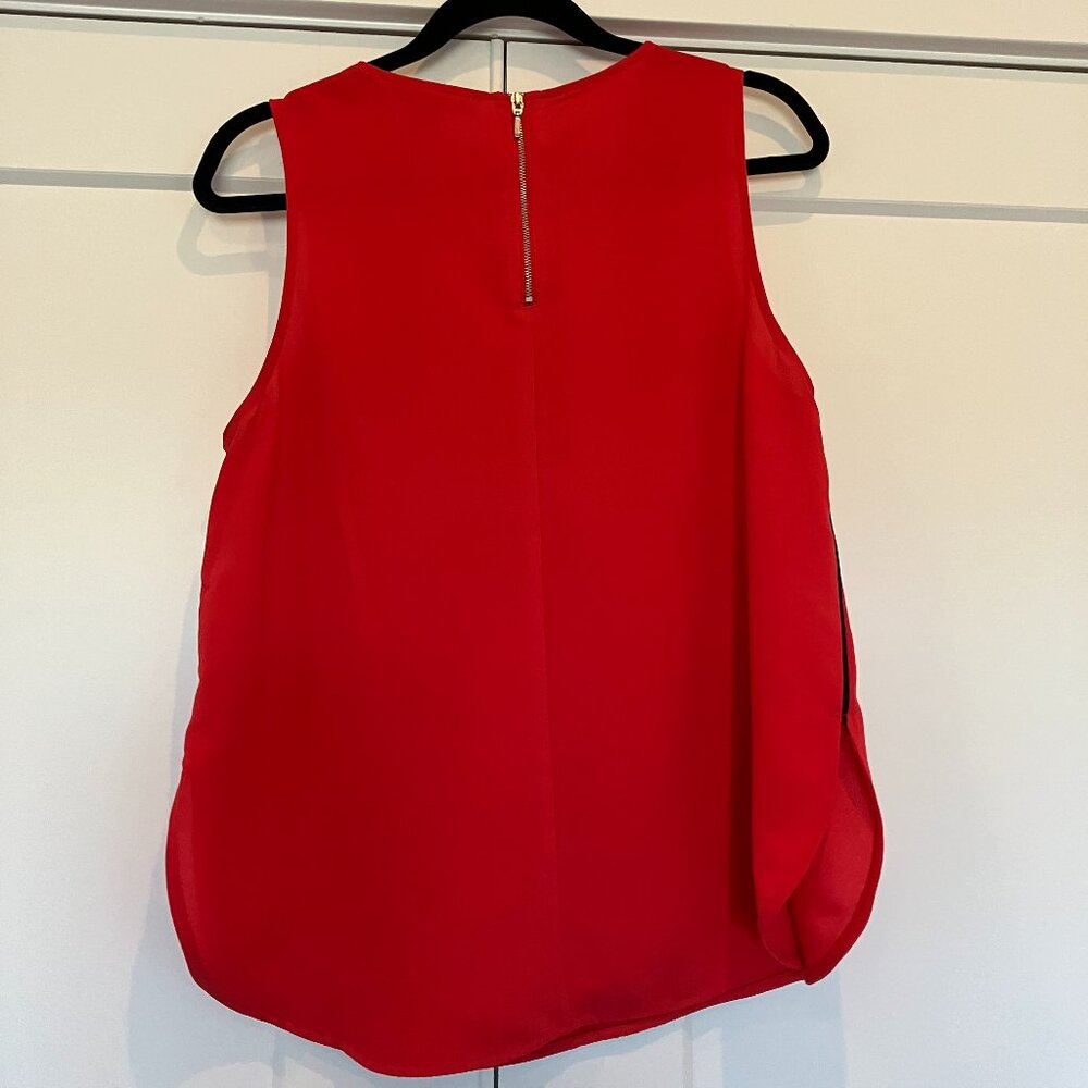 Forever 21 Red tank top with black piping and zipper details